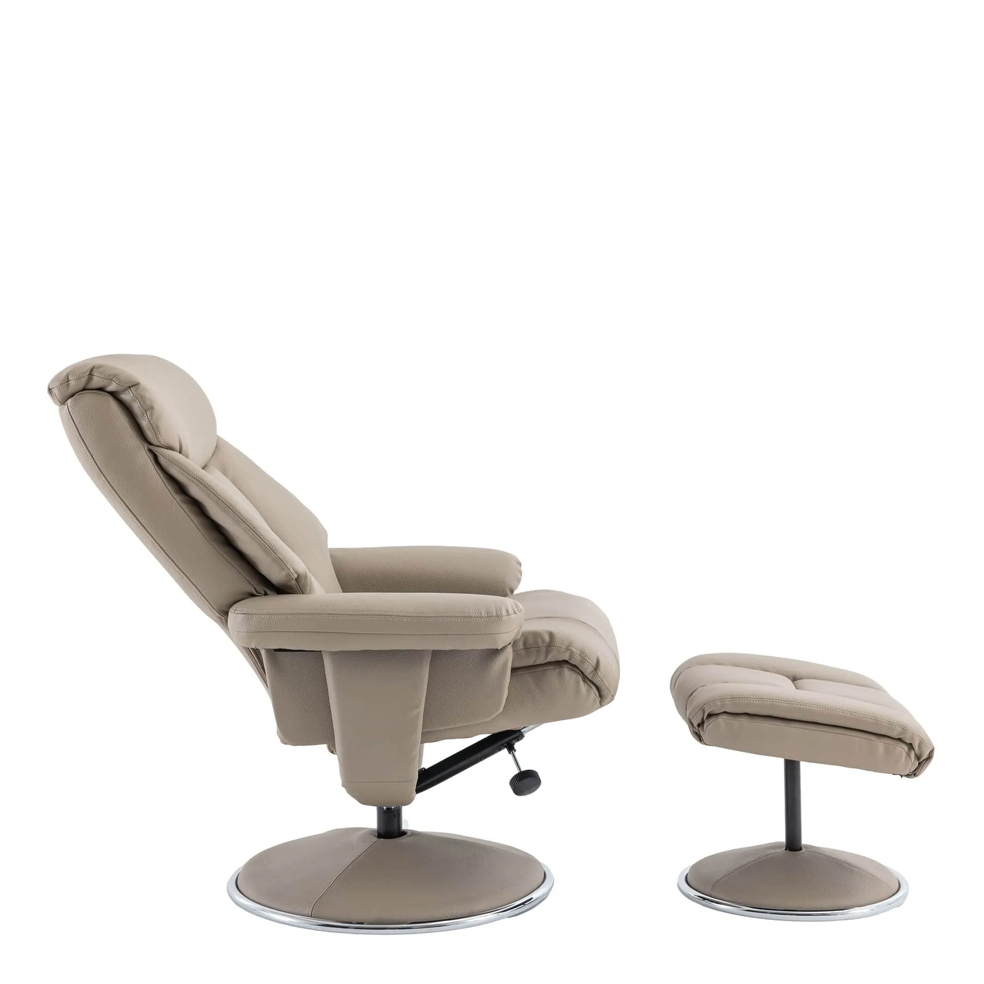 Orion - Swivel Chair & Stool In Plush PU Leather