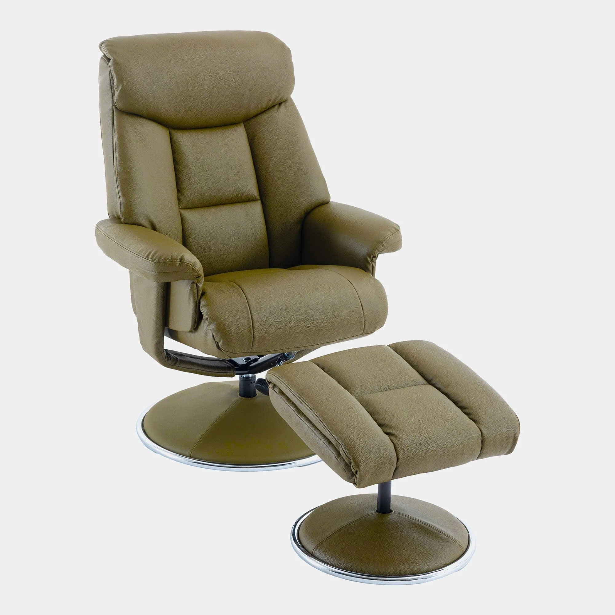 Orion - Swivel Chair & Stool In Plush PU Leather