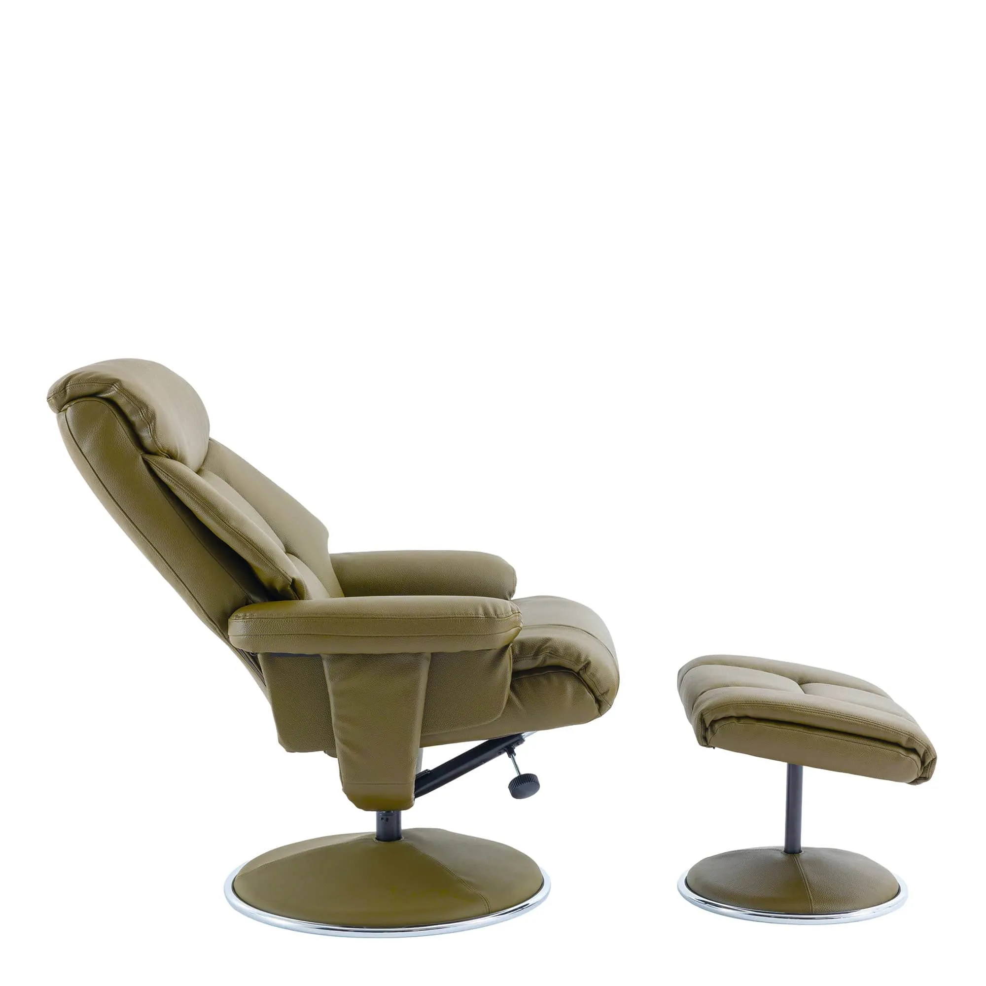 Orion - Swivel Chair & Stool In Plush PU Leather