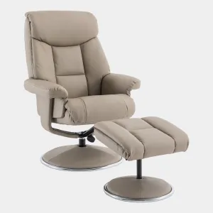 Orion - Swivel Chair & Stool In Plush PU Leather