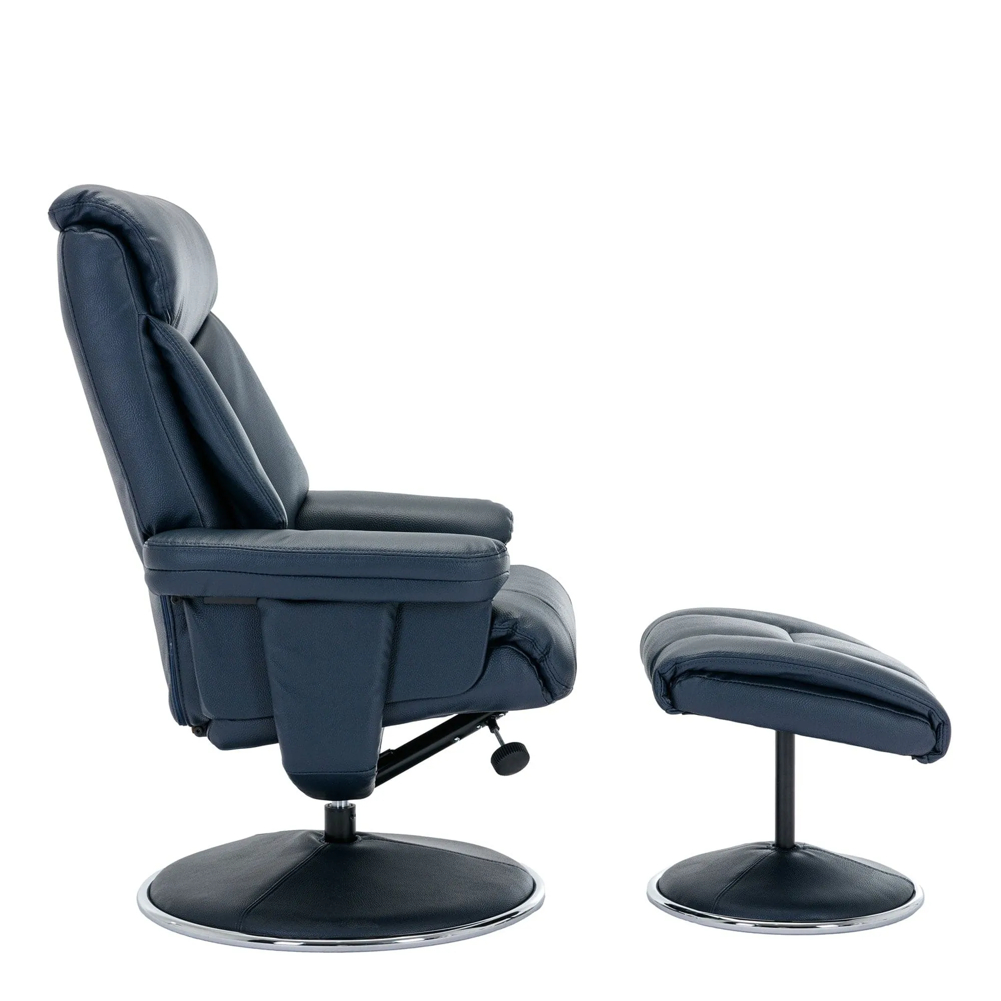 Orion - Swivel Chair & Stool In Plush PU Leather