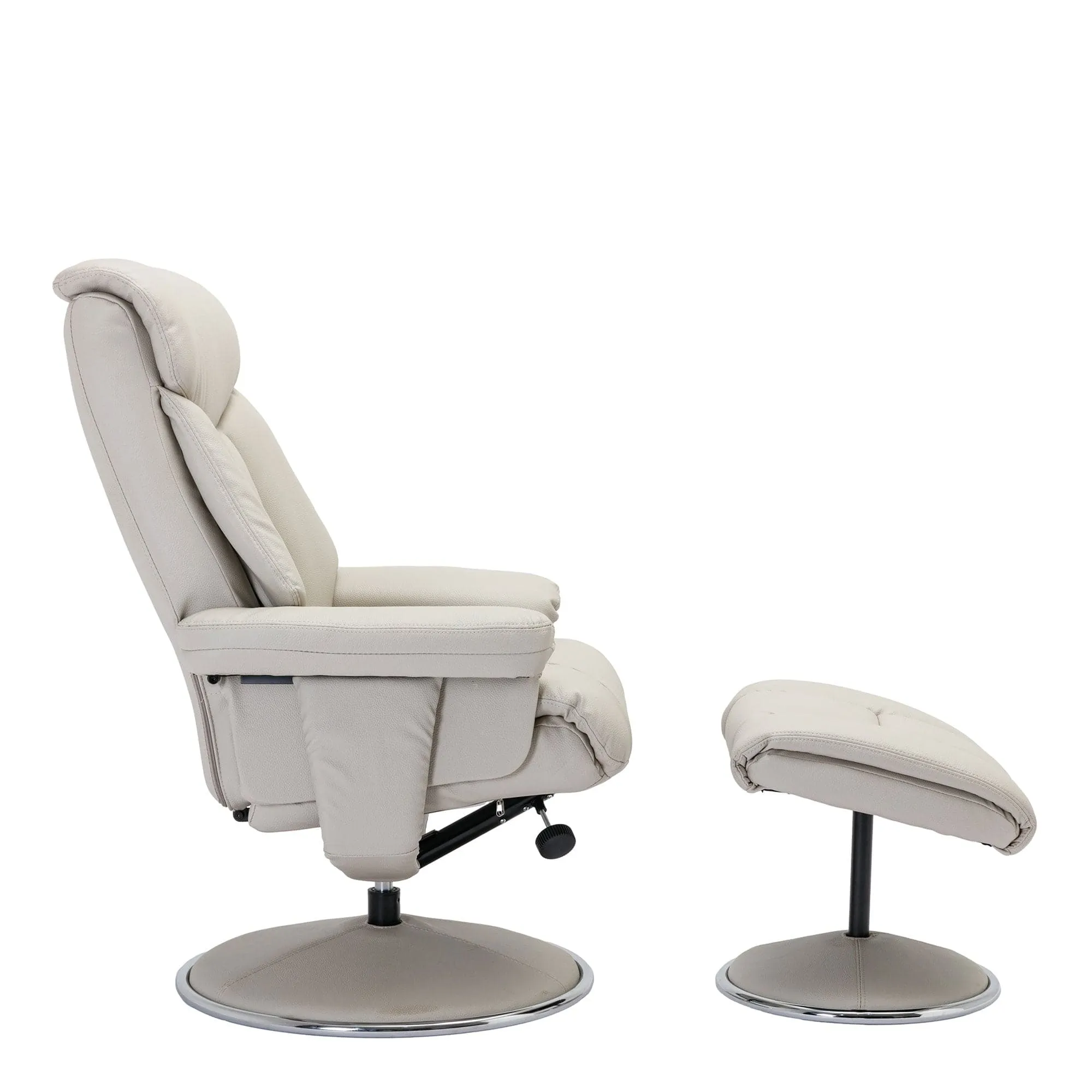 Orion - Swivel Chair & Stool In Plush PU Leather