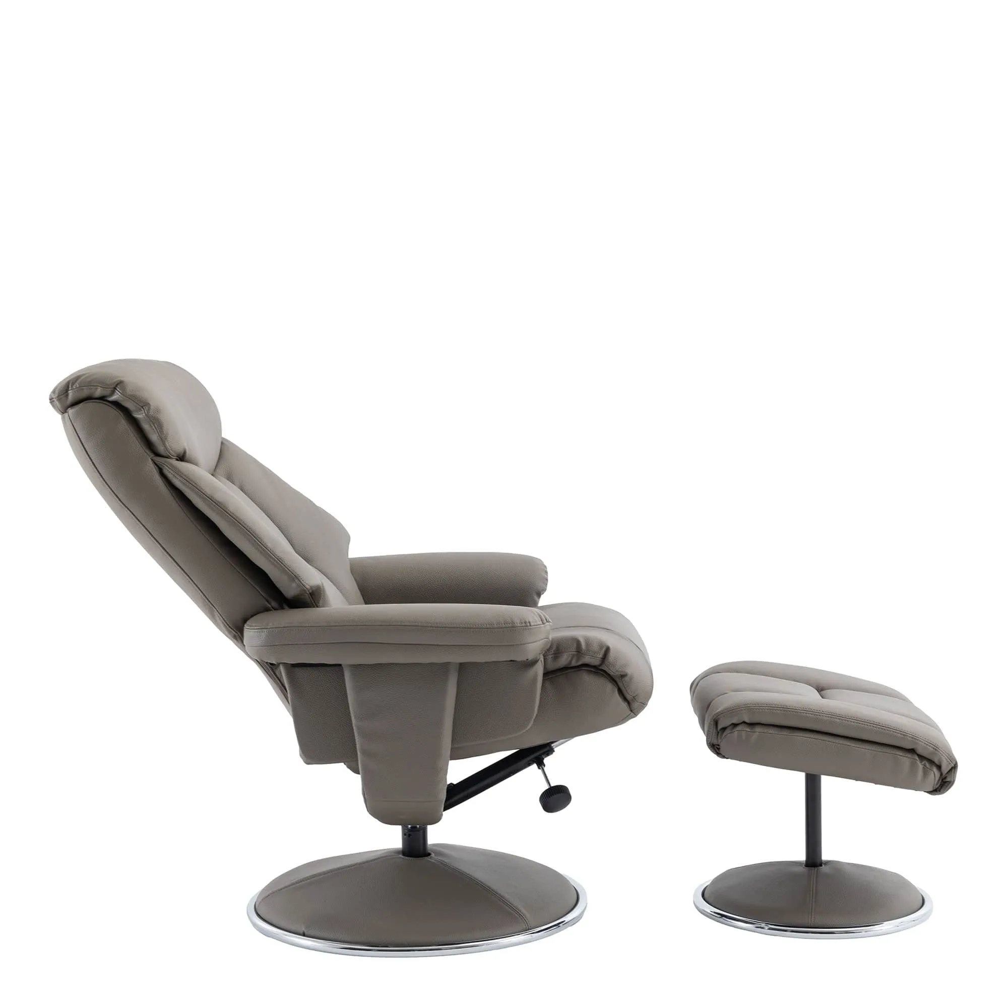 Orion - Swivel Chair & Stool In Plush PU Leather