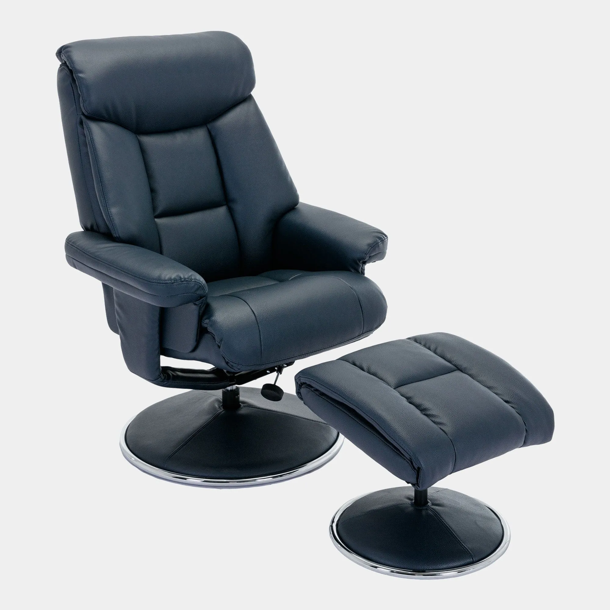 Orion - Swivel Chair & Stool In Plush PU Leather