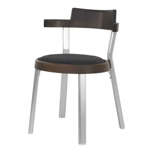Pagoda Side Chair - Seat Upholstered - Aluminum Leg Silver