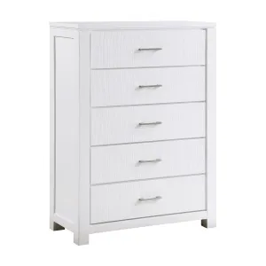 Paris 5-Drawer Chest - White