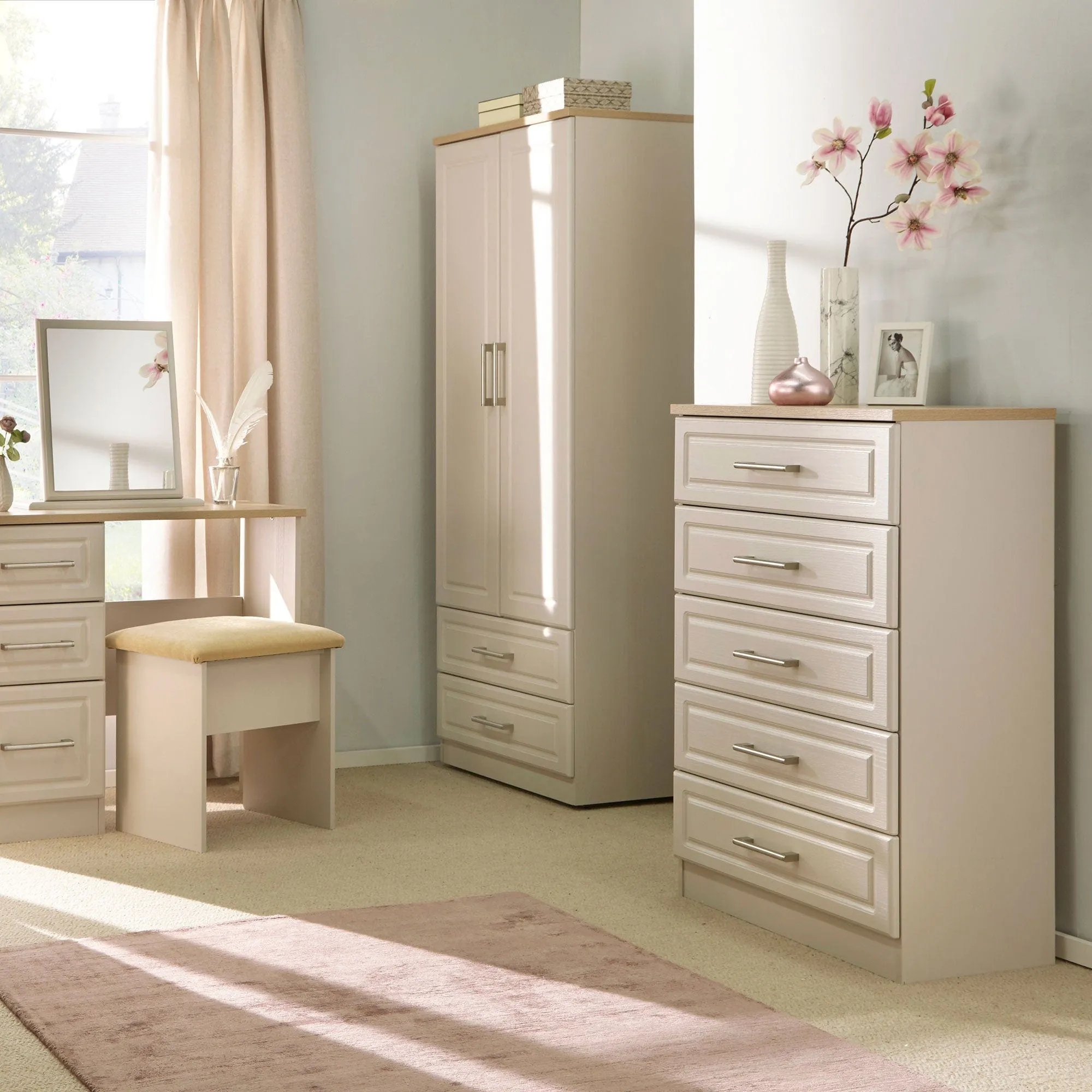 Pembury - 2 Door 2 Drawer Combi Wardrobe In Kashmir Ash & Oak