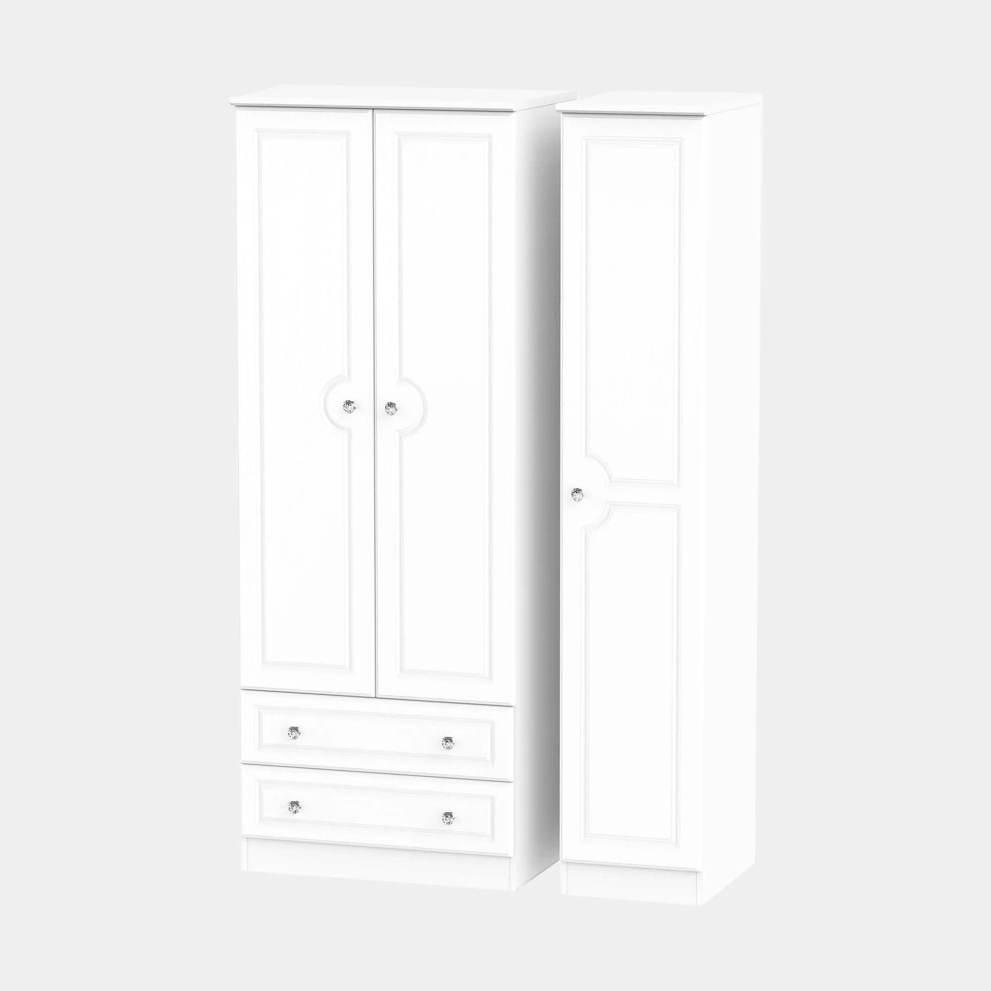 Penshurst - Combi Wardrobe In White Ash Finish