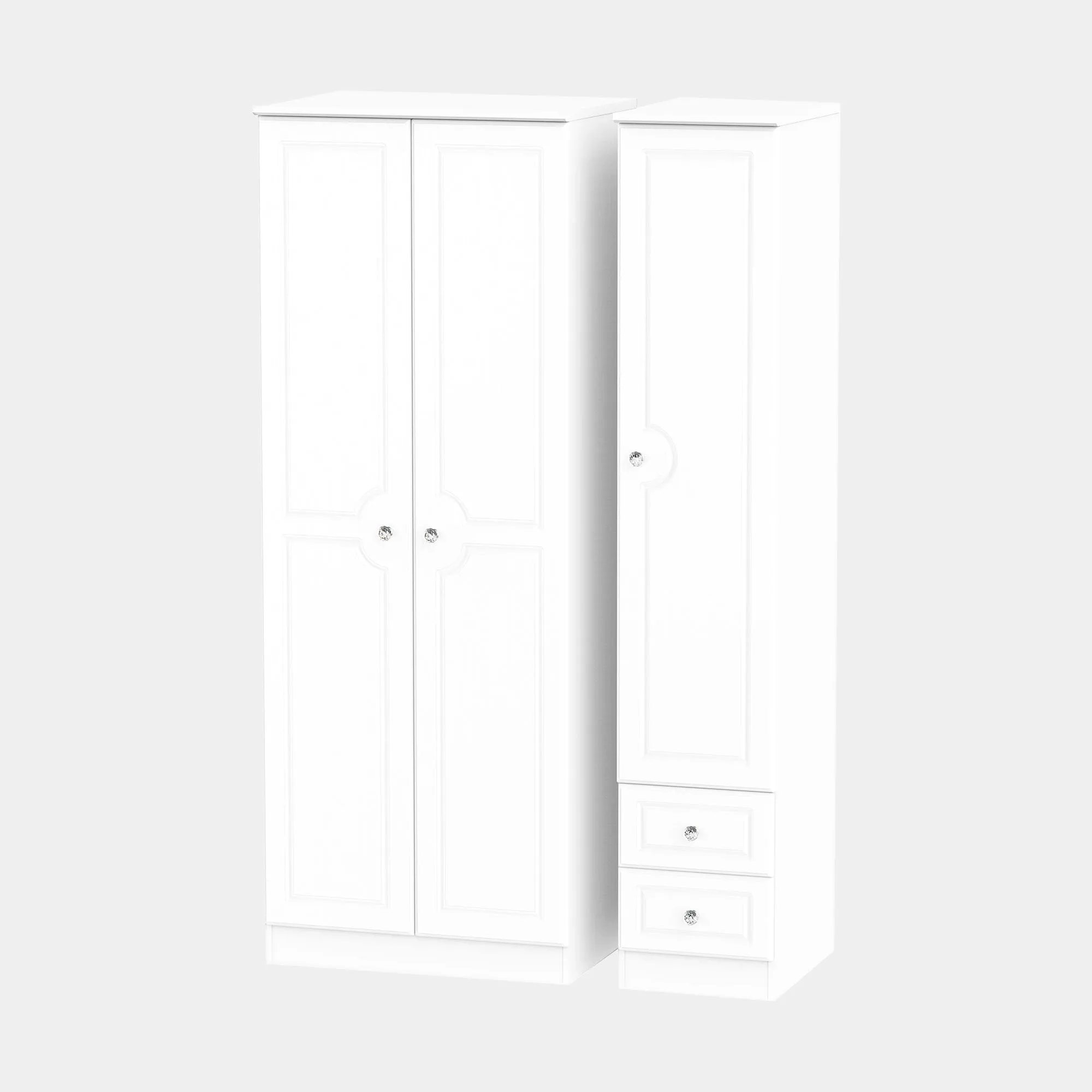Penshurst - Combi Wardrobe In White Ash Finish