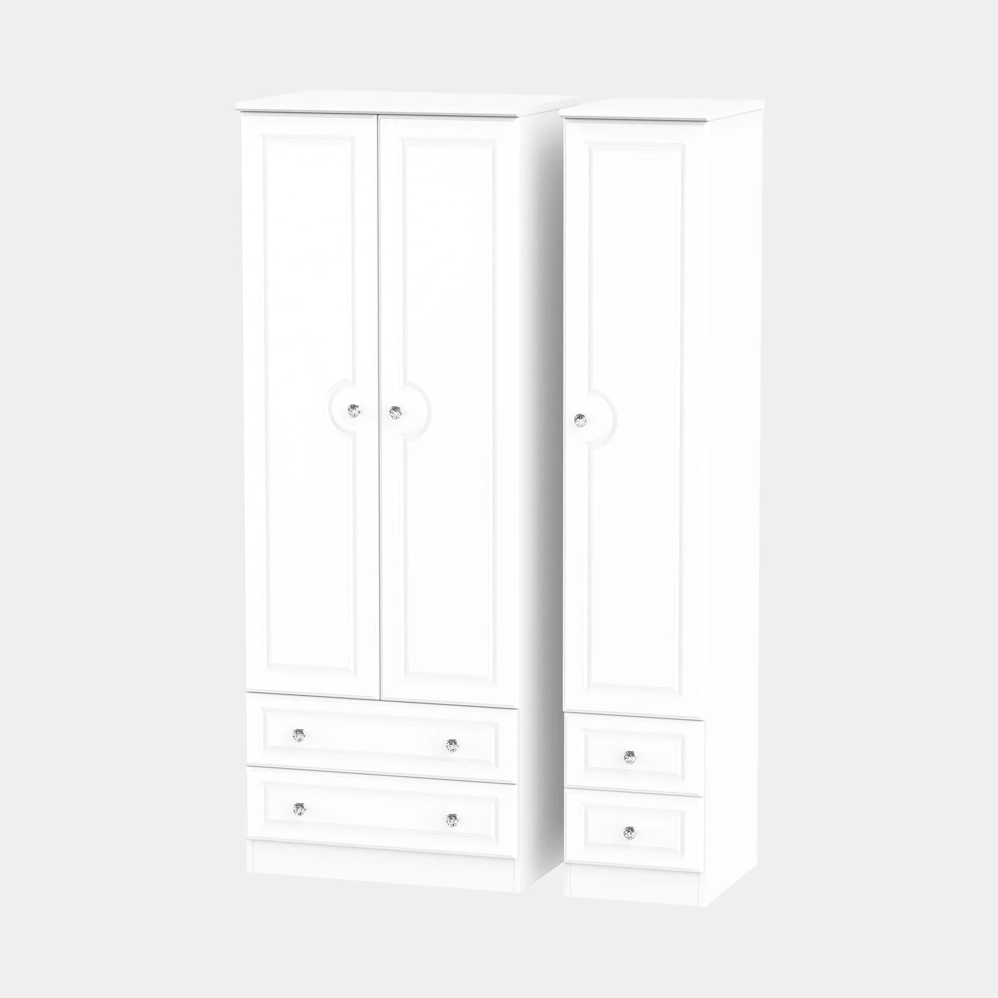 Penshurst - Combi Wardrobe In White Ash Finish