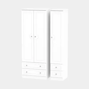 Penshurst - Combi Wardrobe In White Ash Finish