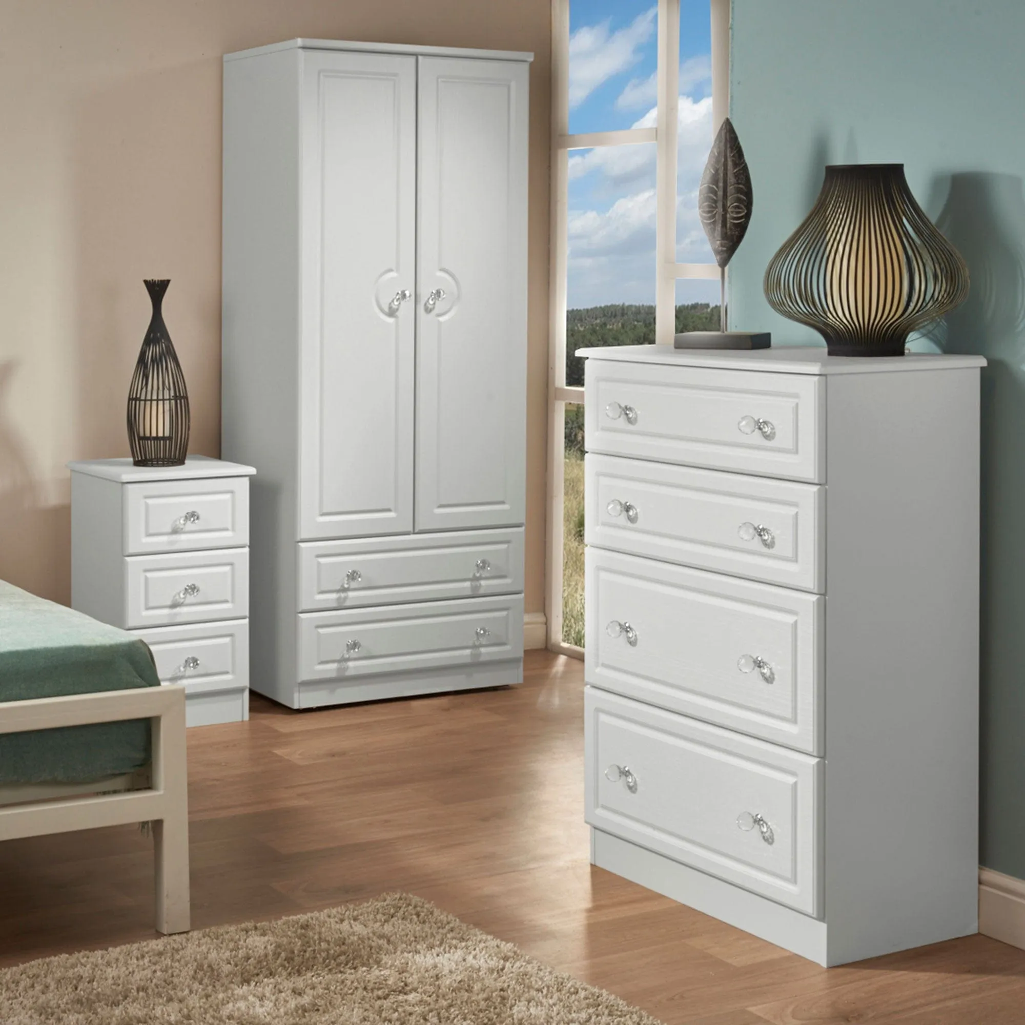 Penshurst - Combi Wardrobe In White Ash Finish