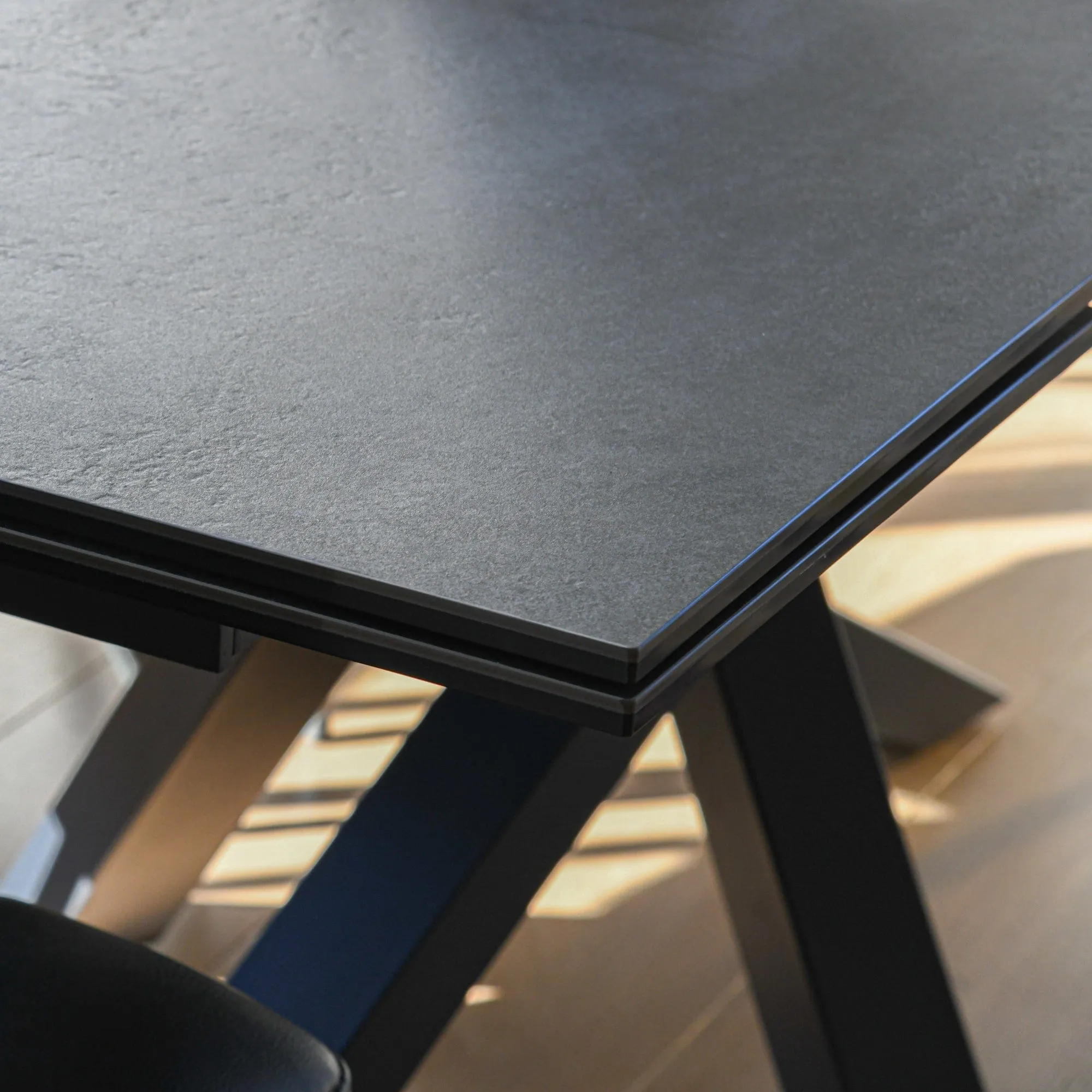 Pescara - 180cm Extending Dining Table In Dark Grey Ceramic
