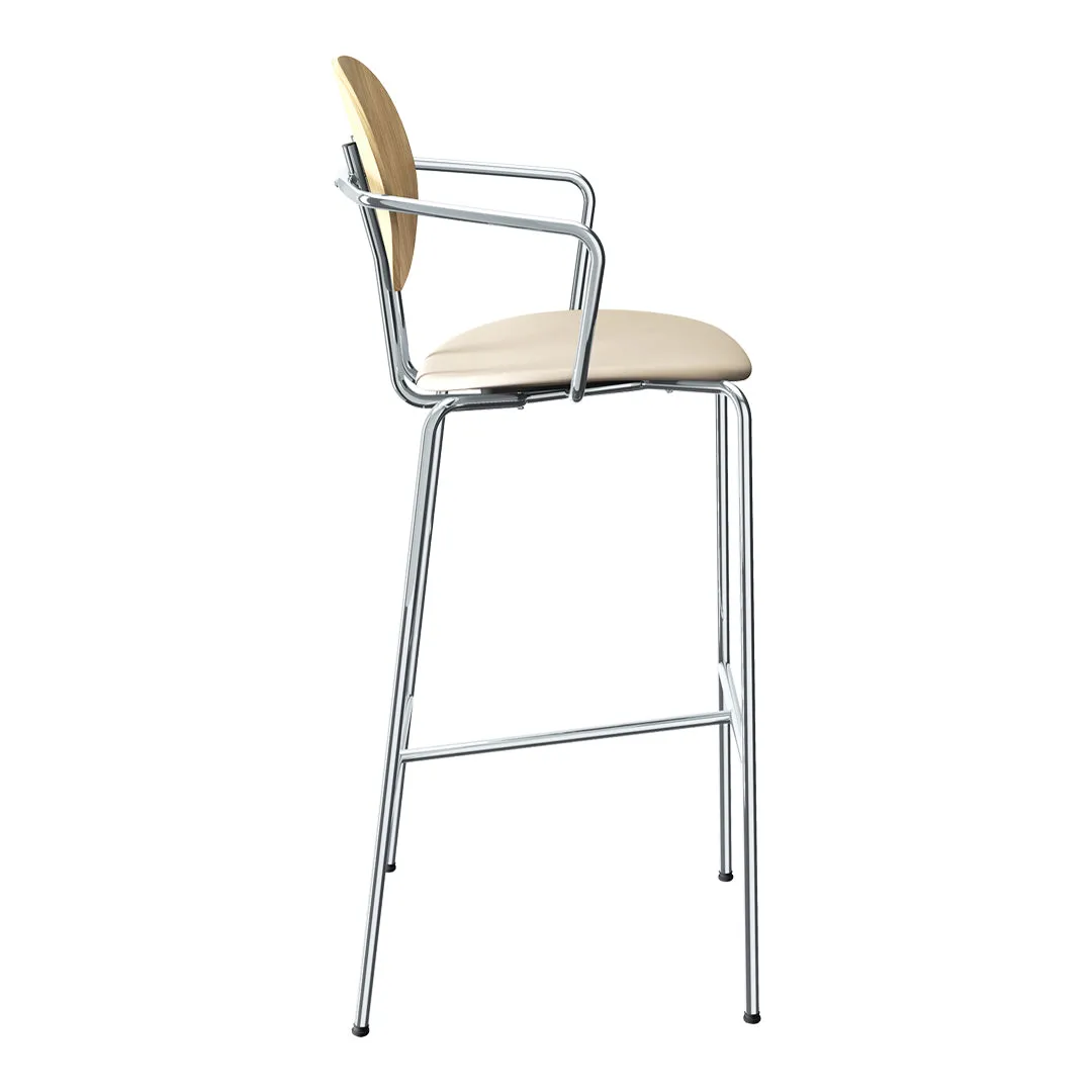 Piet Hein Bar Chair w/ Armrest - Seat Upholstered