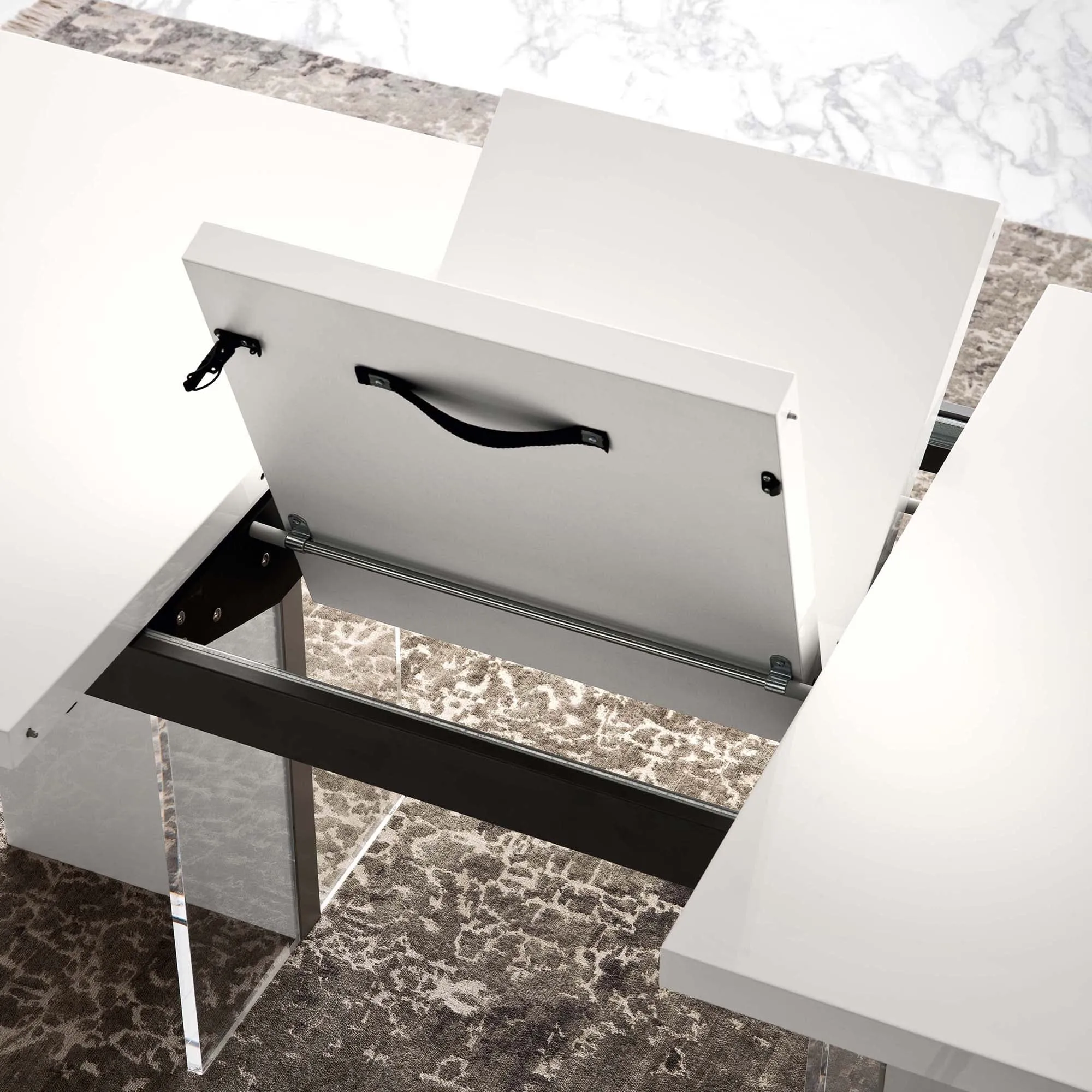 Polar - Extending Dining Table In White High Gloss