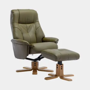 Quebec - Swivel Chair & Stool In Leather Effect
