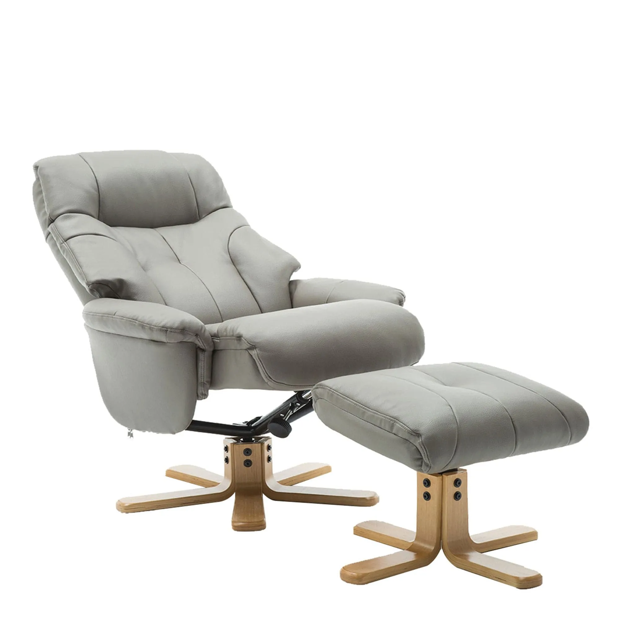 Quebec - Swivel Chair & Stool In Leather Effect