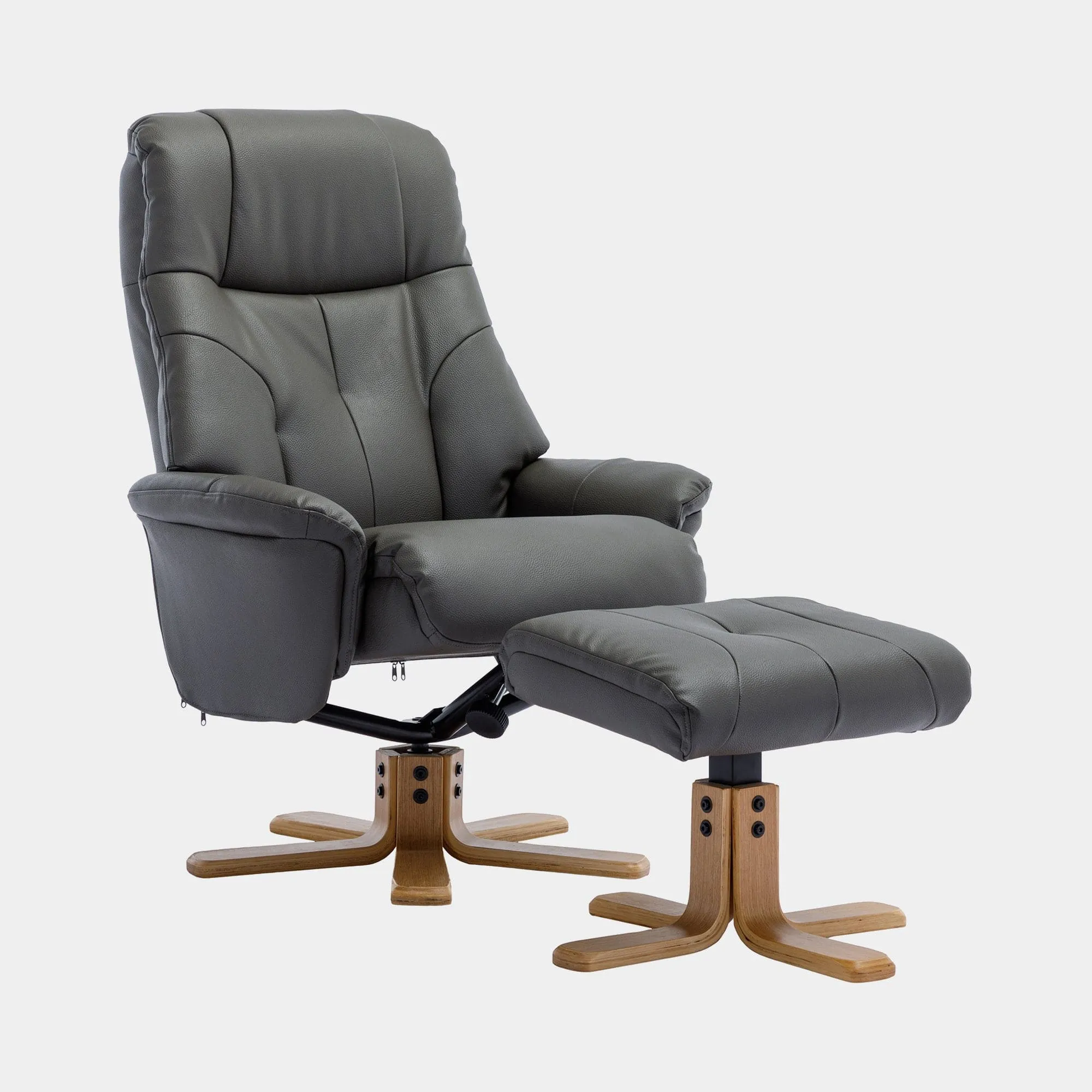 Quebec - Swivel Chair & Stool In Leather Effect