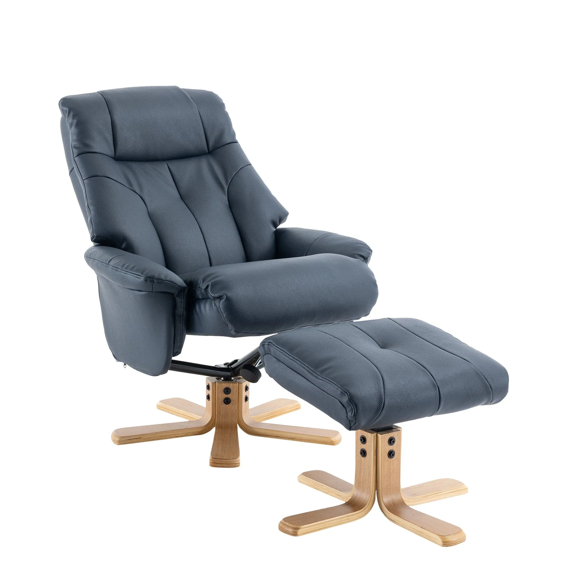 Quebec - Swivel Chair & Stool In Leather Effect