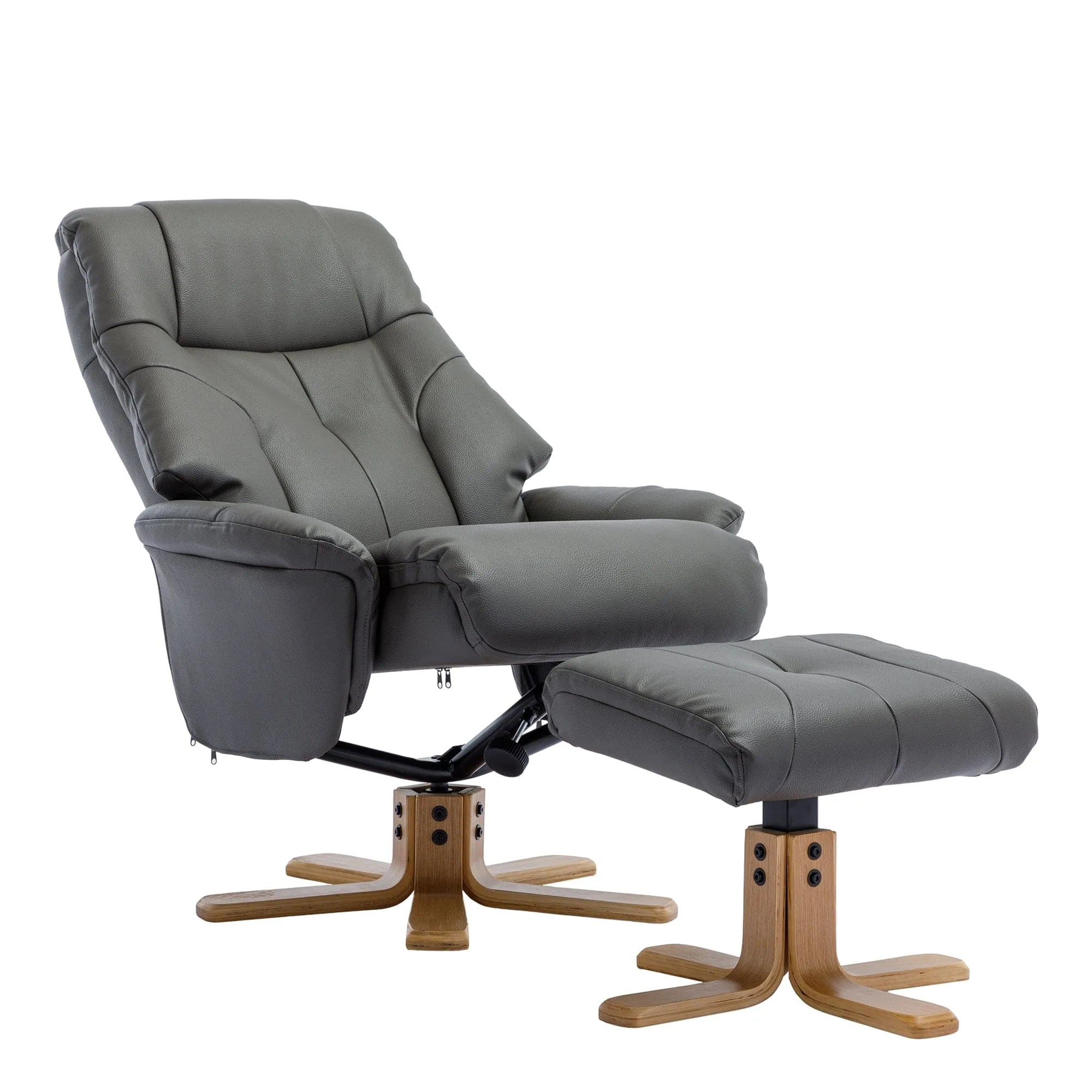 Quebec - Swivel Chair & Stool In Leather Effect