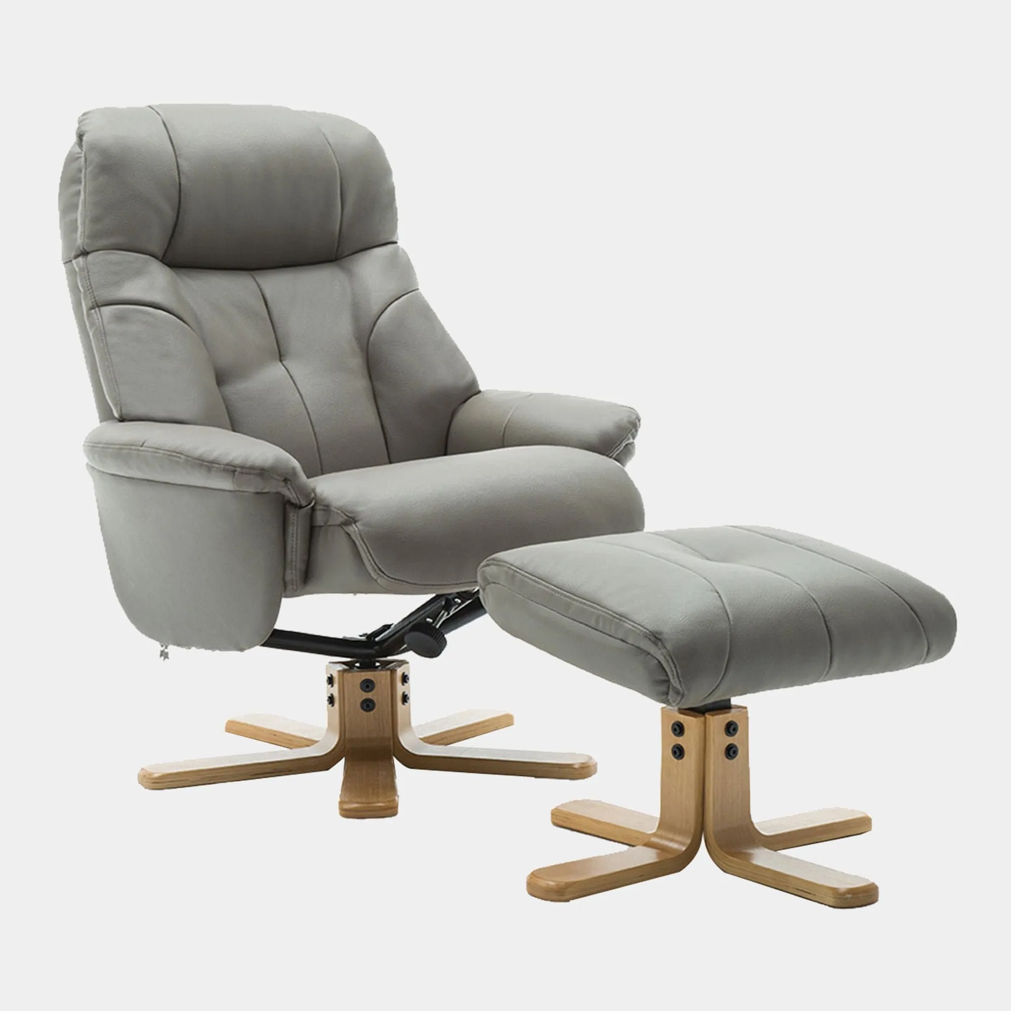 Quebec - Swivel Chair & Stool In Leather Effect
