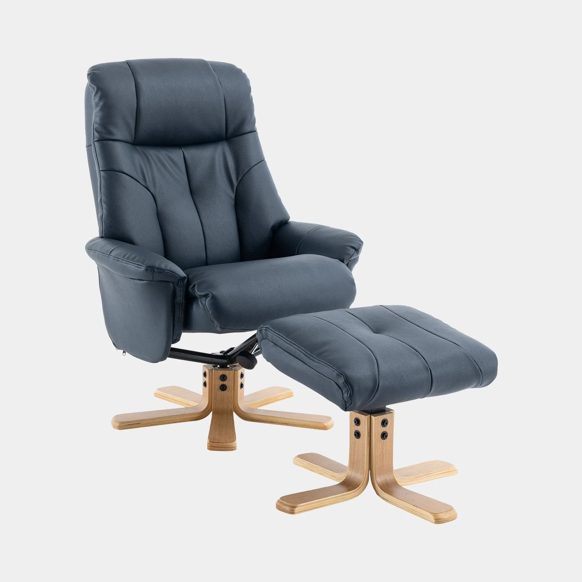 Quebec - Swivel Chair & Stool In Leather Effect