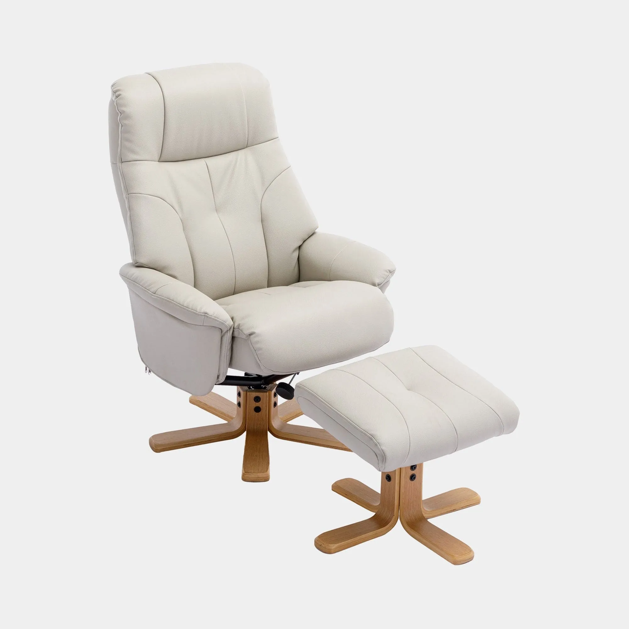 Quebec - Swivel Chair & Stool In Leather Effect