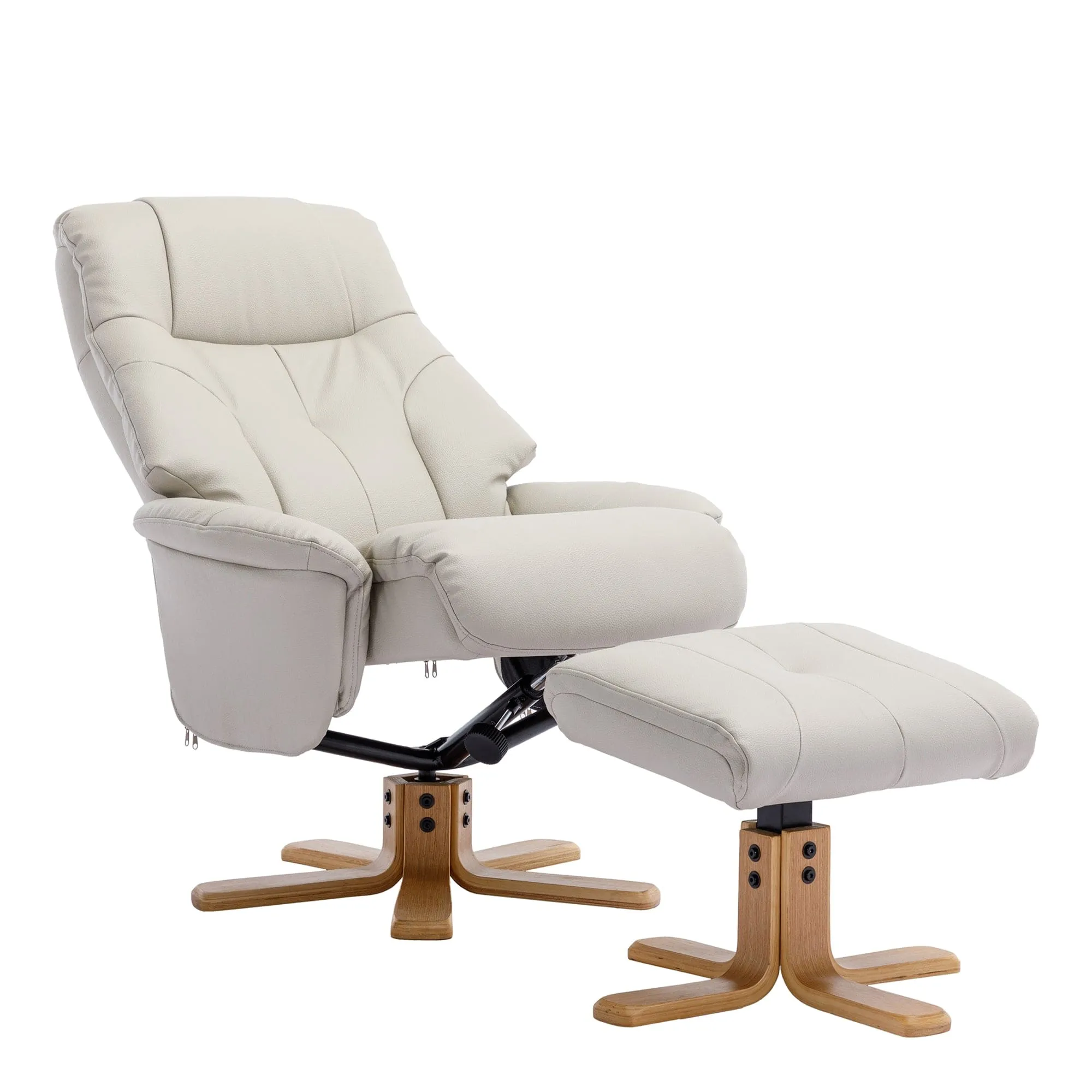 Quebec - Swivel Chair & Stool In Leather Effect