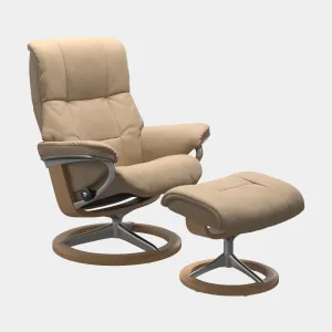 (Quickship) Stressless Mayfair - Medium Chair & Stool With Signature Base In Paloma Leather