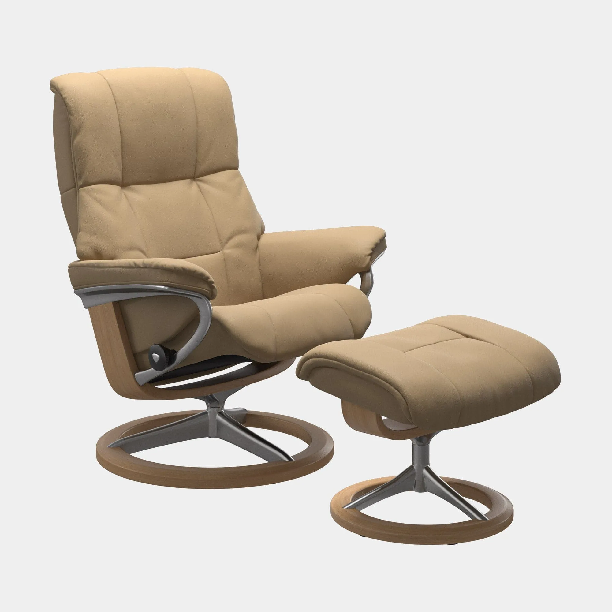 (Quickship) Stressless Mayfair - Medium Chair & Stool With Signature Base In Paloma Leather