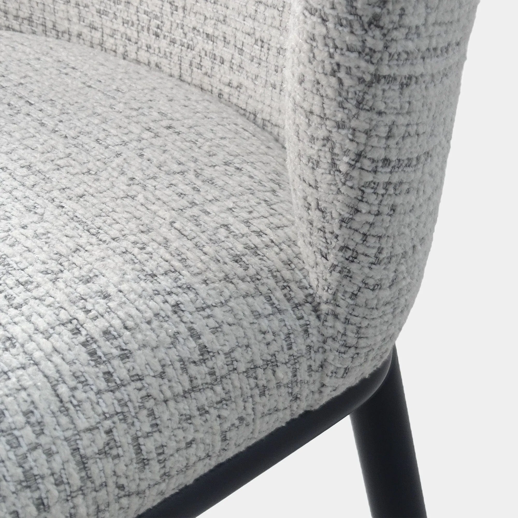 Quinn - Dining Chair In Light Grey Boucle Fabric