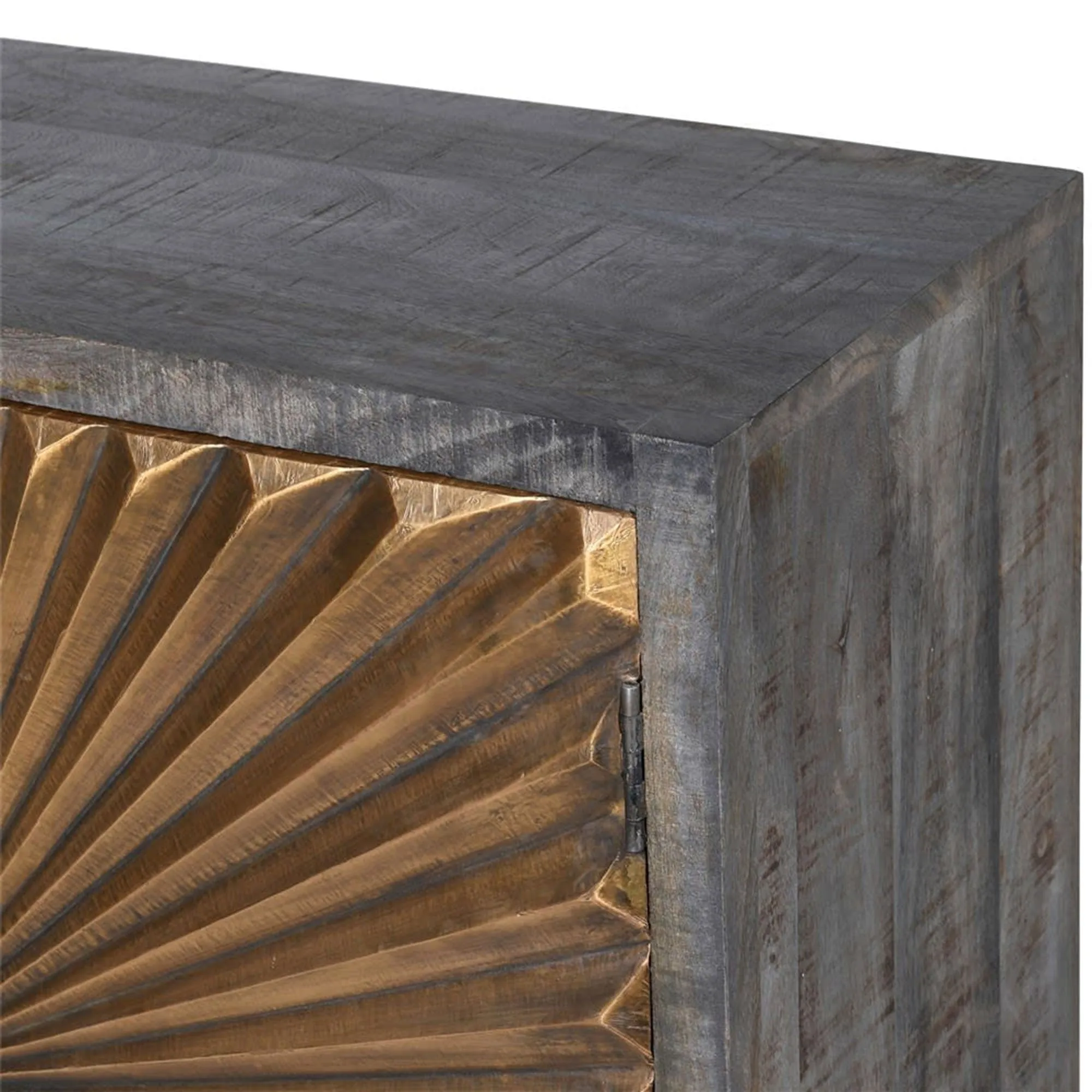Radiance - 2 Door Sideboard In Sunburst Painted Brass