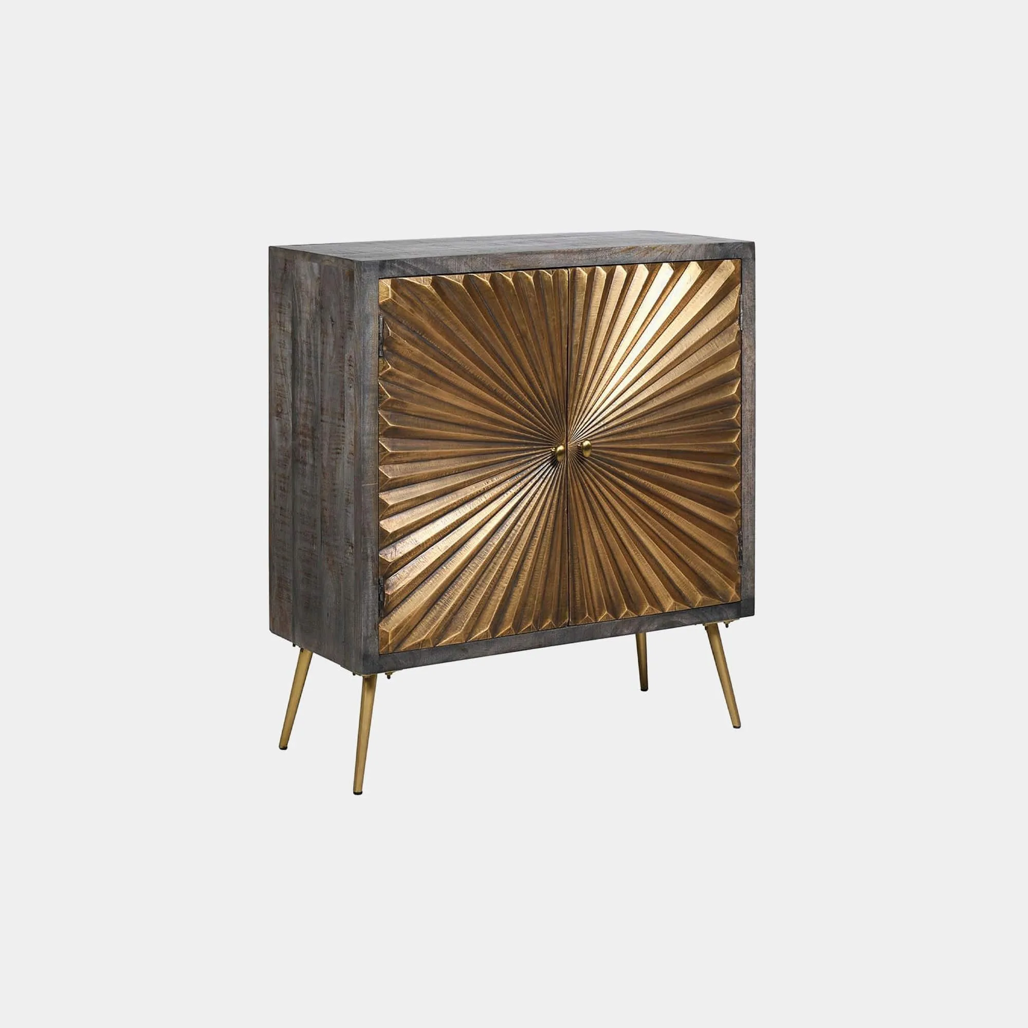 Radiance - 2 Door Sideboard In Sunburst Painted Brass