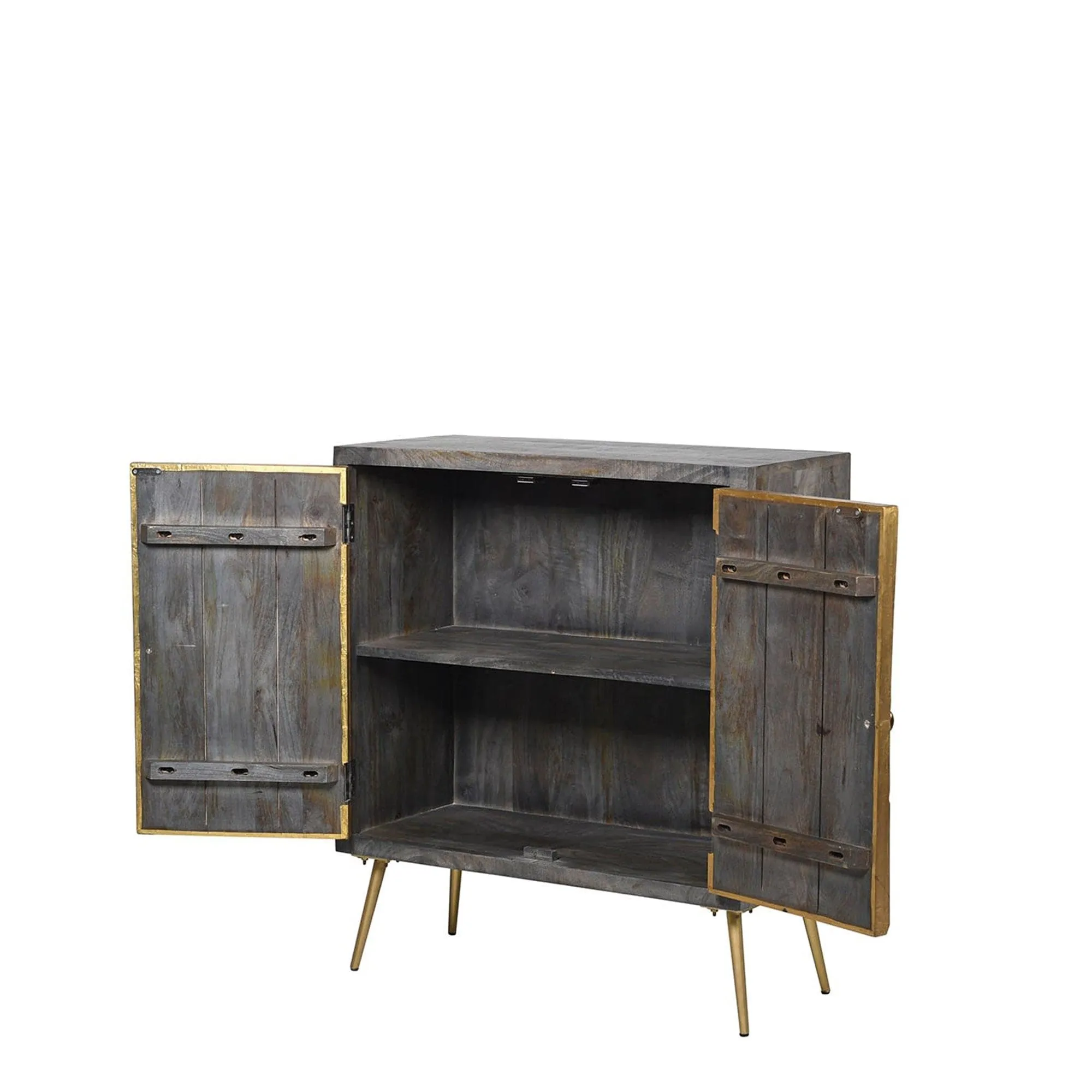 Radiance - 2 Door Sideboard In Sunburst Painted Brass