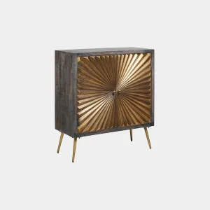 Radiance - 2 Door Sideboard In Sunburst Painted Brass