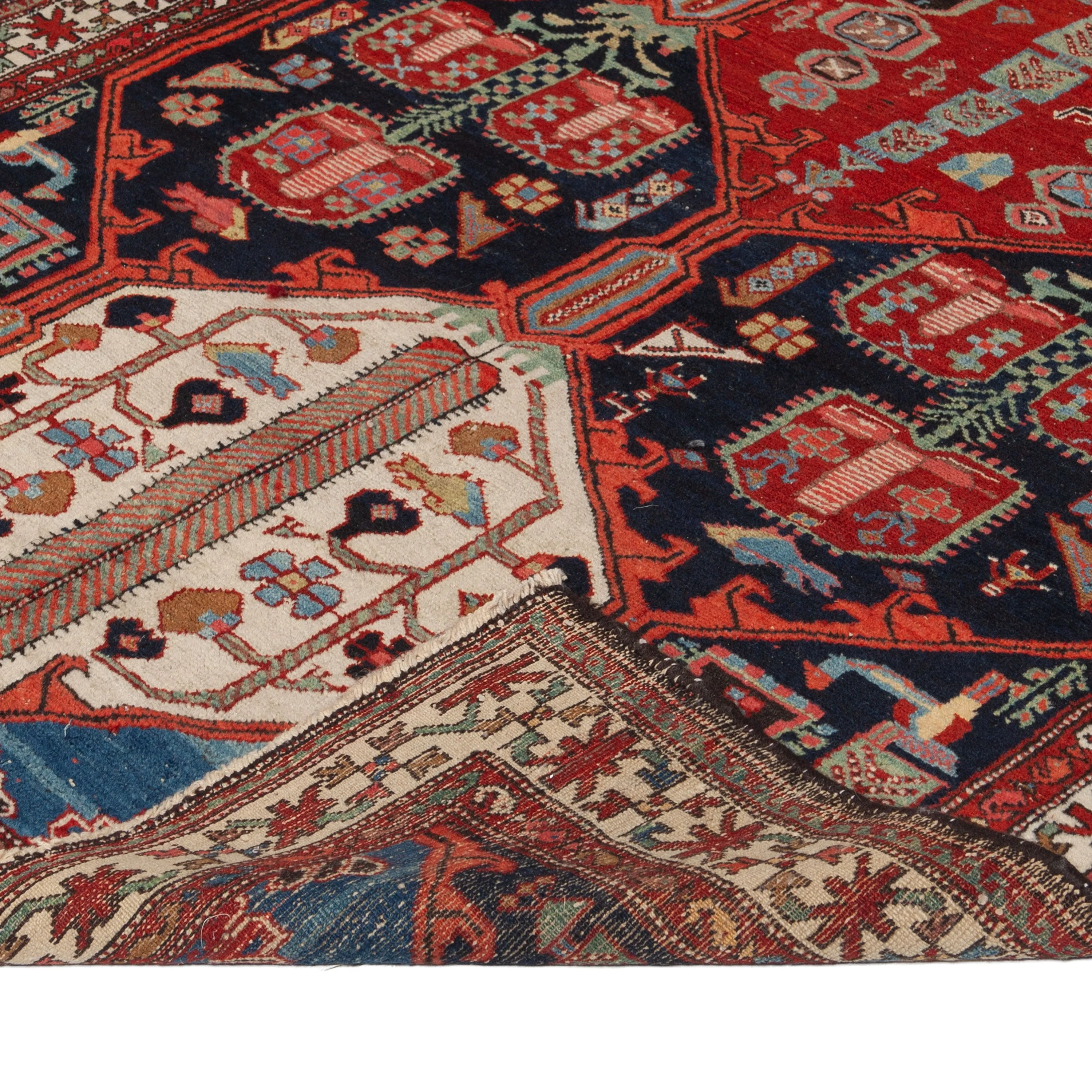 Red Antique Malayer Wool Rug - 4'5" x 7'4"