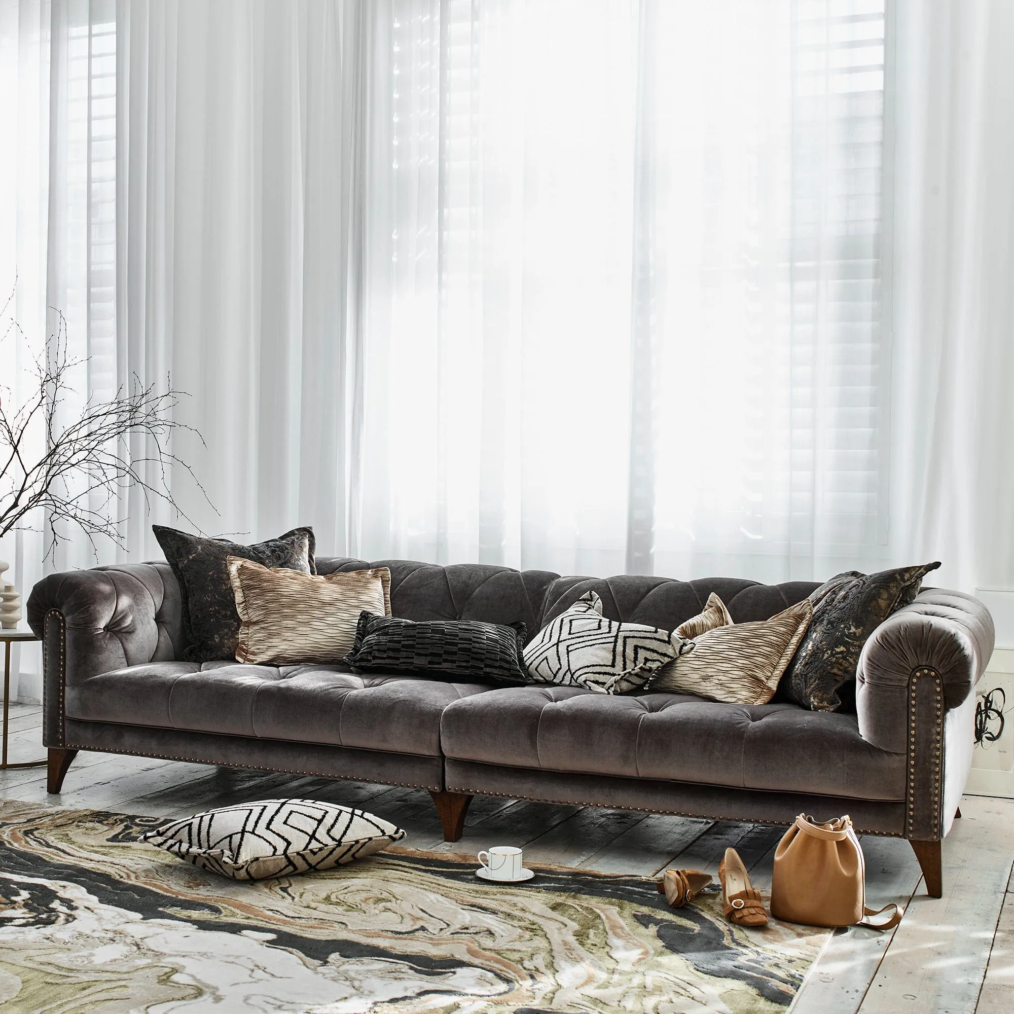 Roosevelt - 4 Seat Shallow Sofa In Fabric