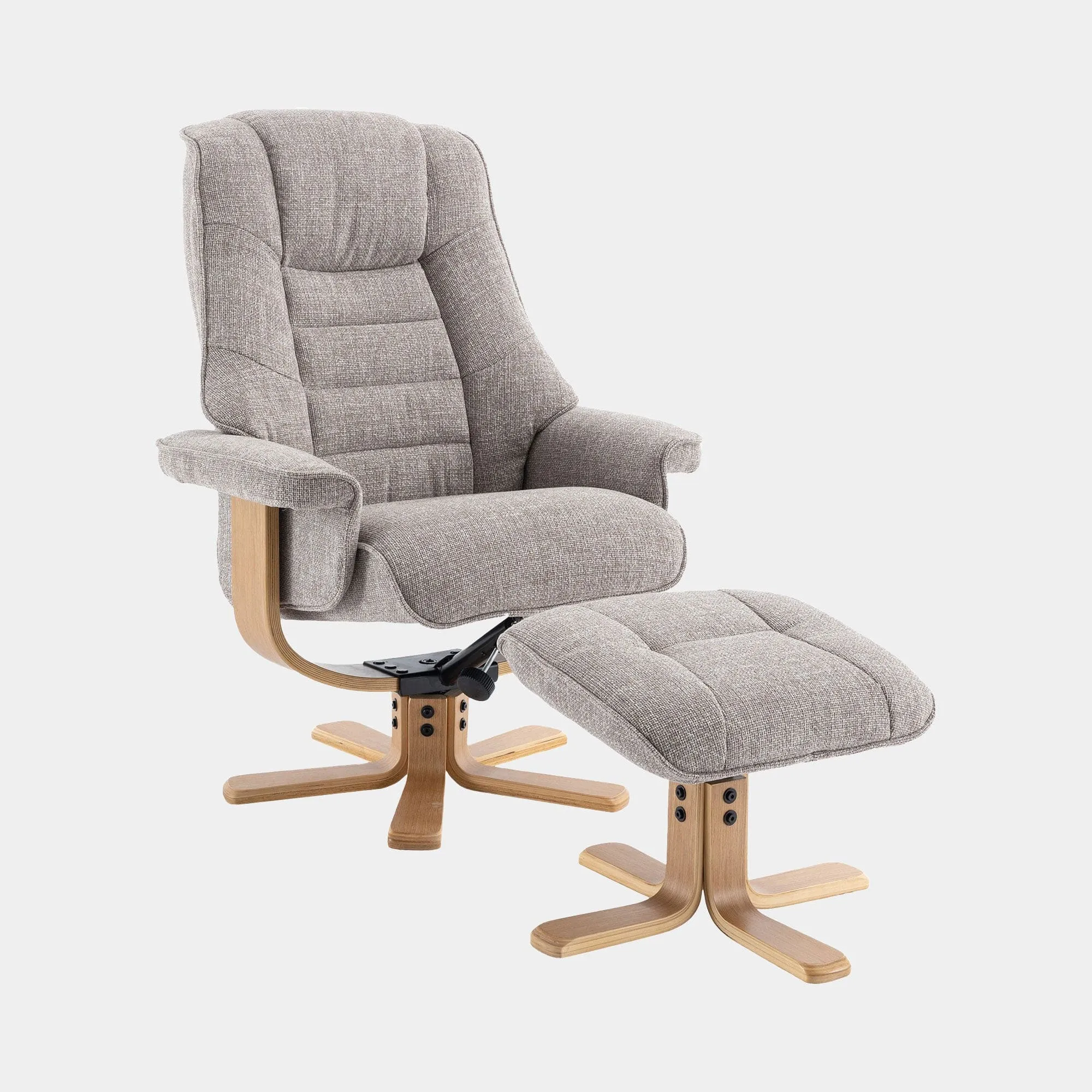 Royale - Swivel Recliner Chair & Footstool In Fabric