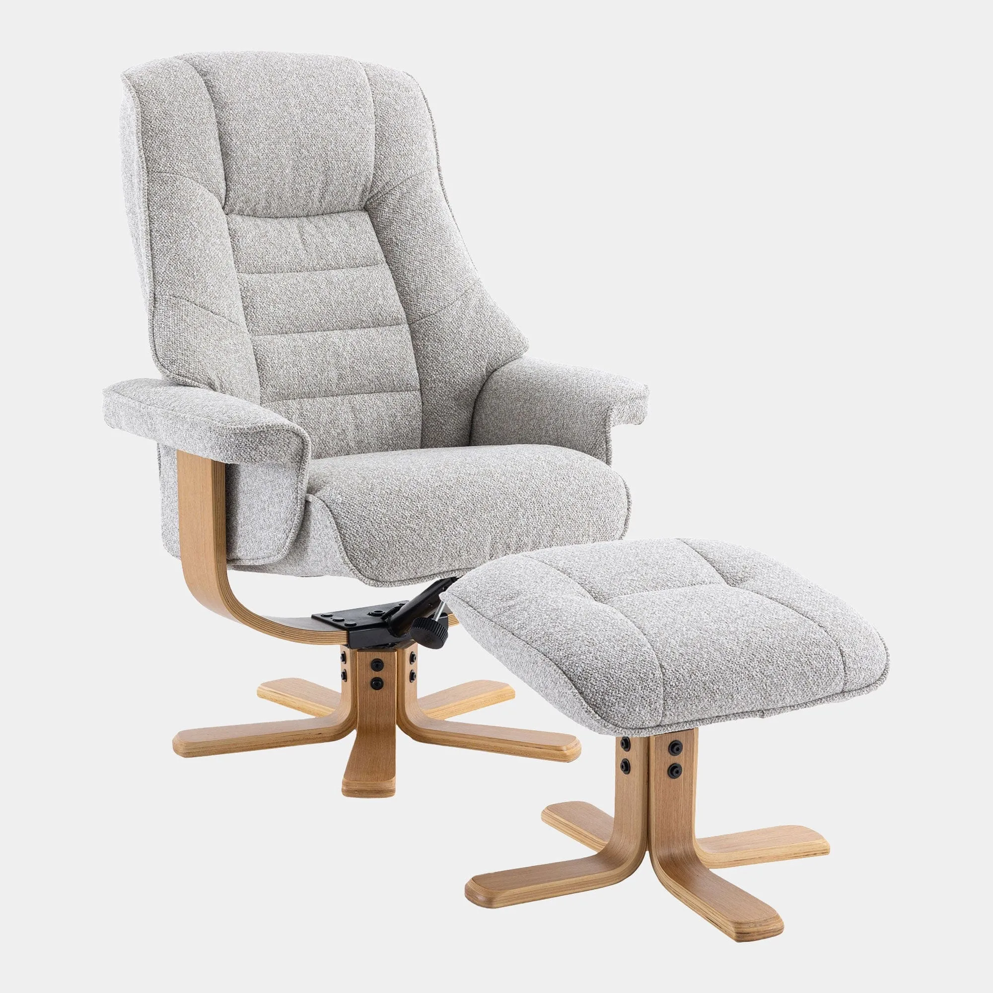 Royale - Swivel Recliner Chair & Footstool In Fabric