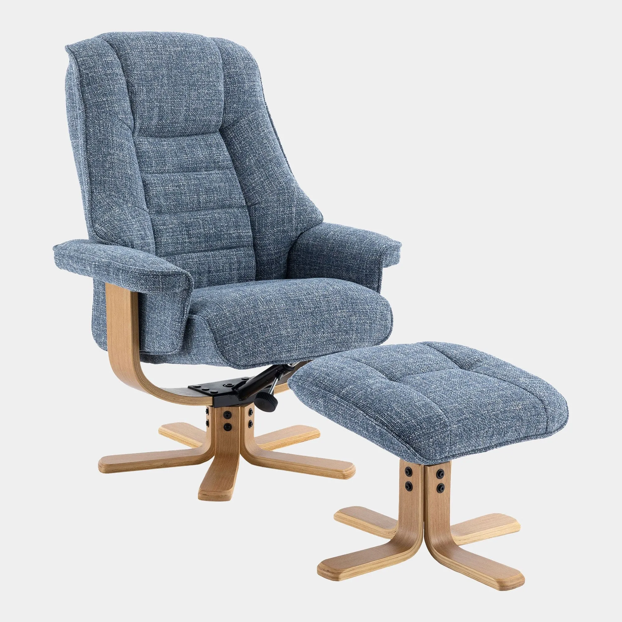 Royale - Swivel Recliner Chair & Footstool In Fabric