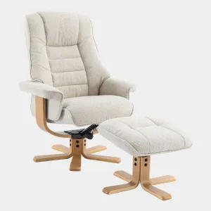 Royale - Swivel Recliner Chair & Footstool In Fabric