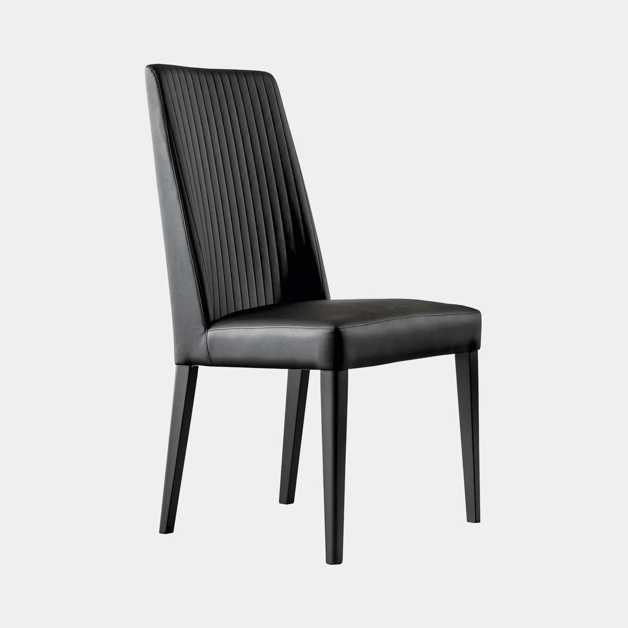 Savona - Leather Dining Chair In Black Ecoleather