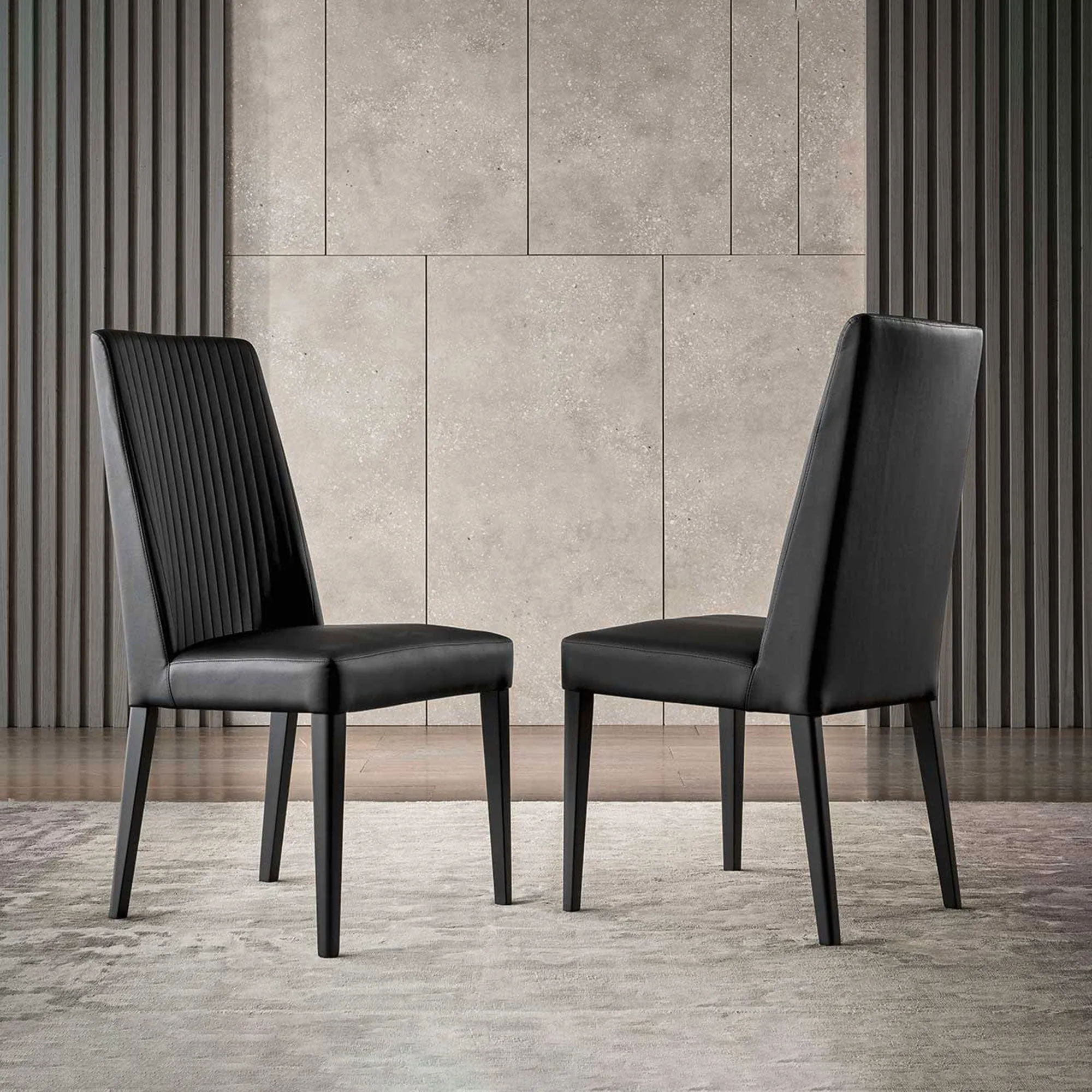 Savona - Leather Dining Chair In Black Ecoleather