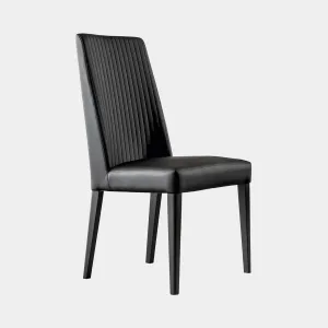 Savona - Leather Dining Chair In Black Ecoleather
