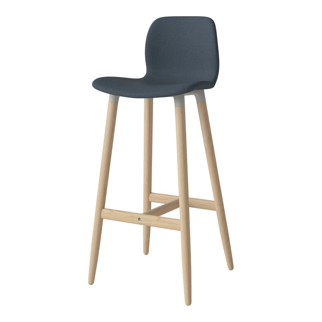 Seed Bar Chair - Upholstered - Oiled Oak Base, White Pigmented