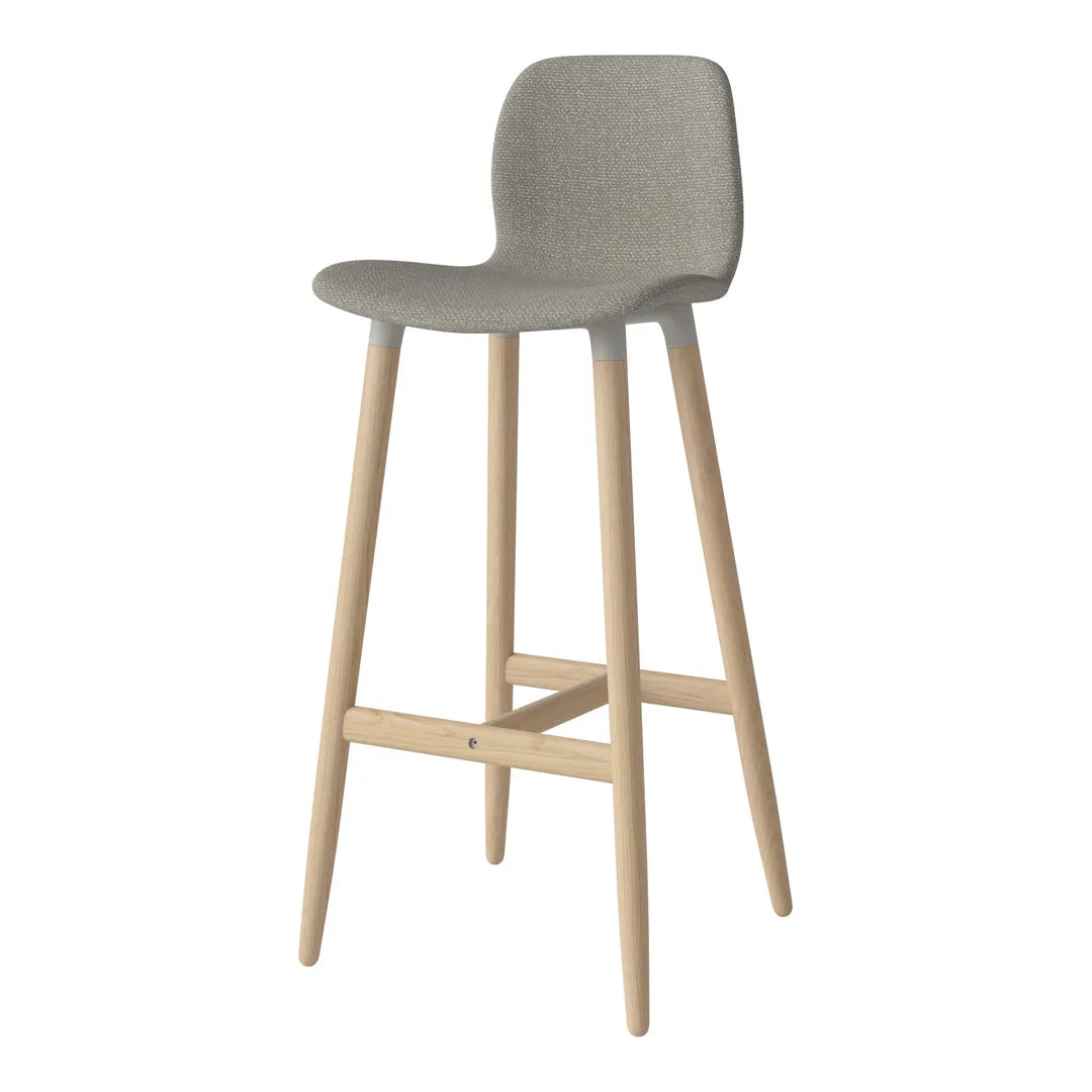 Seed Bar Chair - Upholstered - Oiled Oak Base, White Pigmented