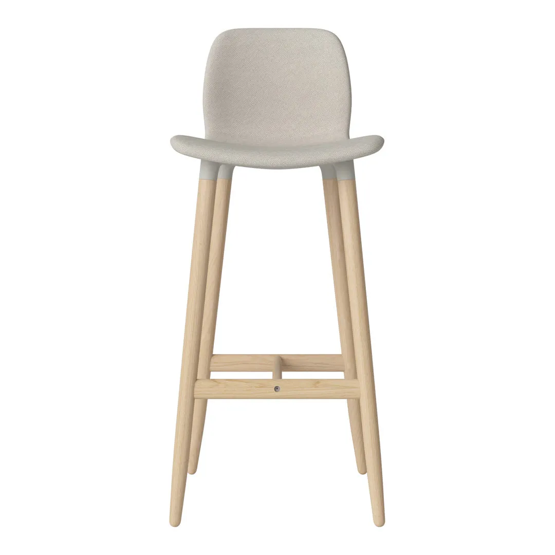 Seed Bar Chair - Upholstered - Oiled Oak Base, White Pigmented