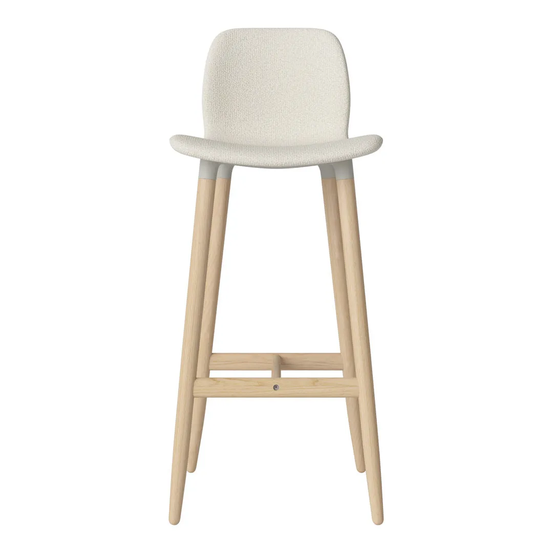 Seed Bar Chair - Upholstered - Oiled Oak Base, White Pigmented