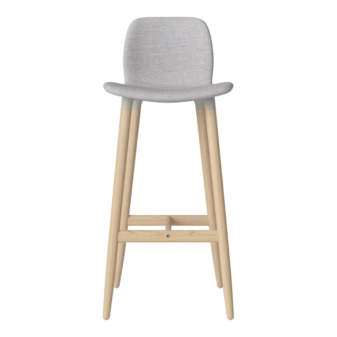 Seed Bar Chair - Upholstered - Oiled Oak Base, White Pigmented