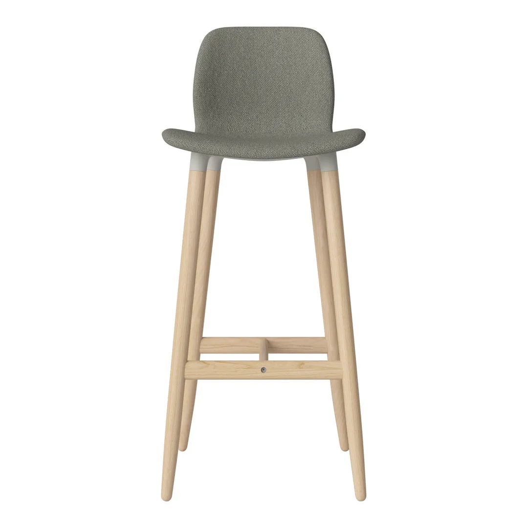 Seed Bar Chair - Upholstered - Oiled Oak Base, White Pigmented